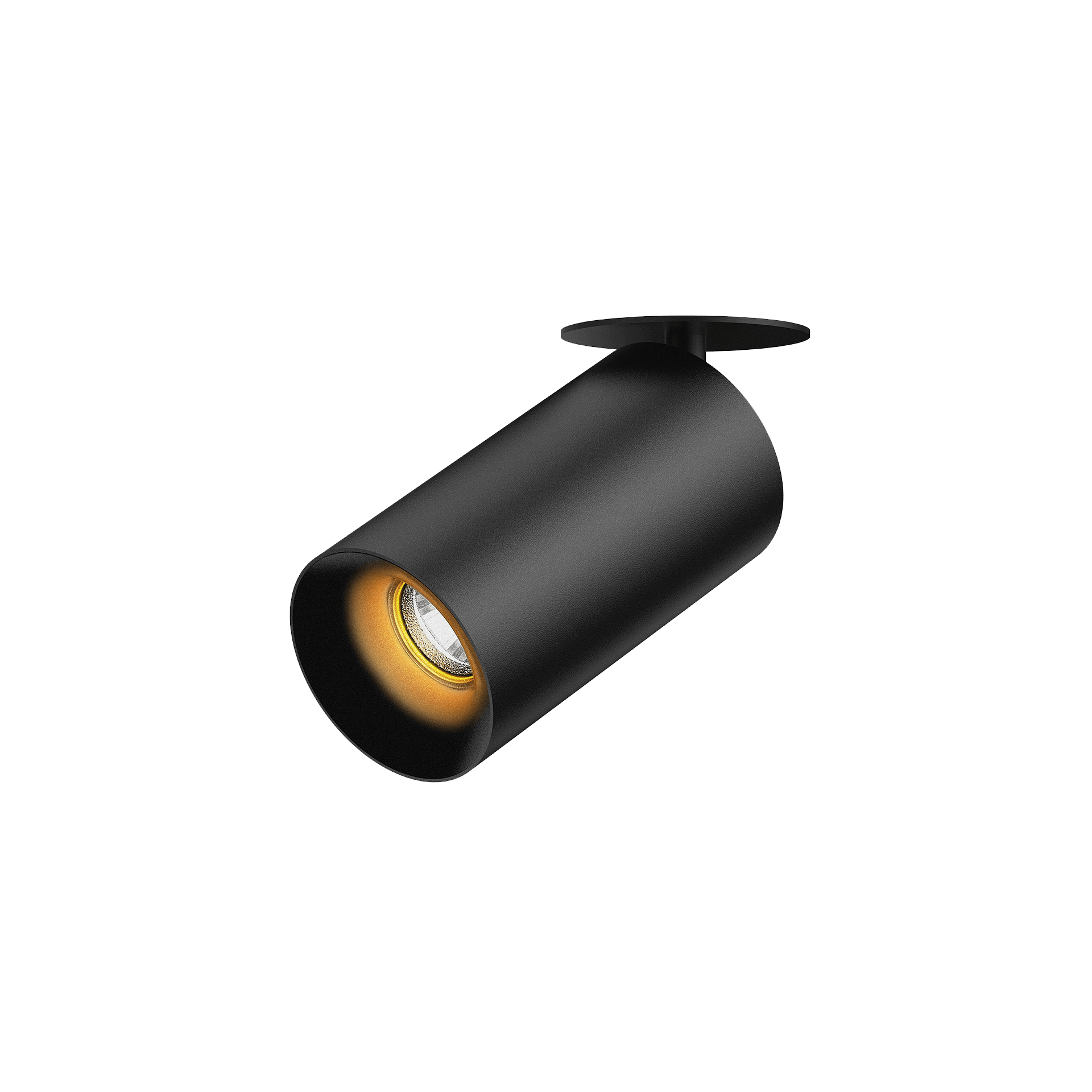 Black version of the Dea Cura S with black gloss reflector, an adjustable recessed spot designed by Karizma Luce.
