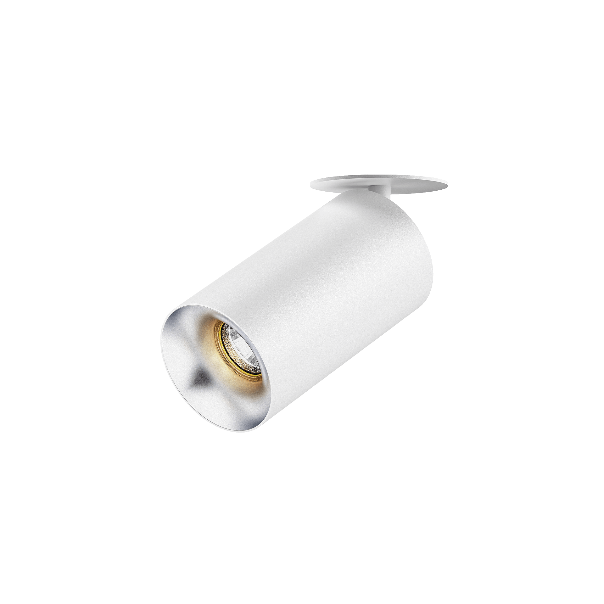 White version of the Dea Cura S with silver reflector, an adjustable recessed spot designed by Karizma Luce.