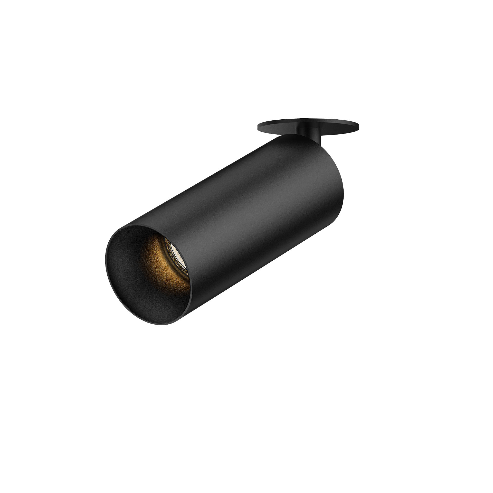 Black version of the Dea Cura XS with black matt reflector, an adjustable recessed spot designed by Karizma Luce.