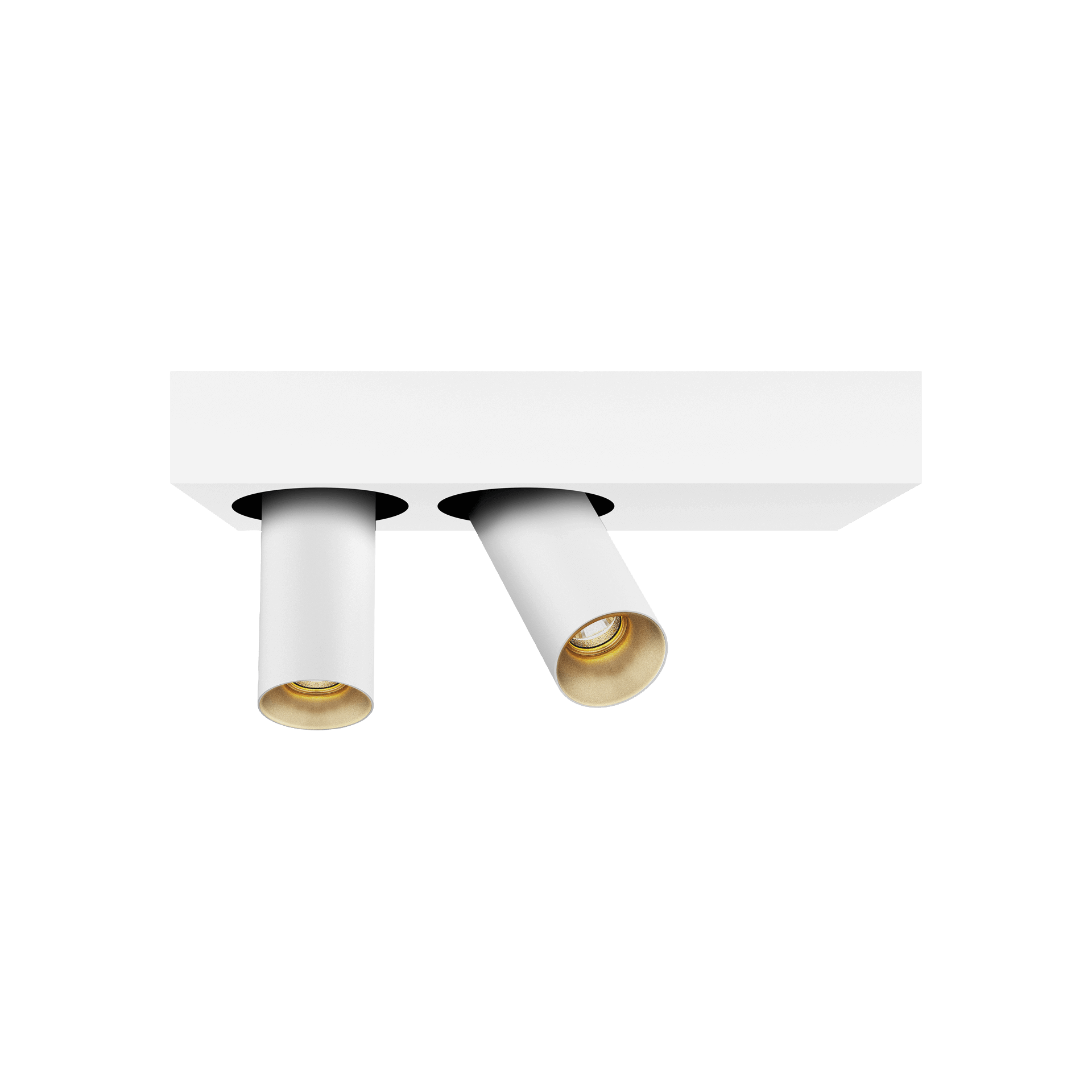 White version of the Dea Feronia XS with golden reflector, a surface-mounted luminaire designed by Karizma Luce.
