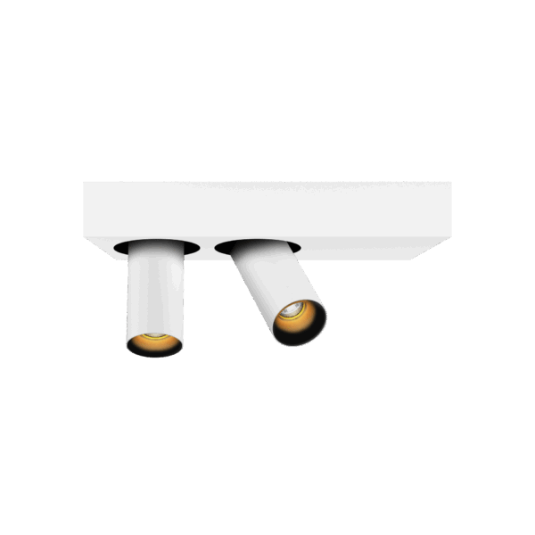 White version of the Dea Feronia XS with black gloss reflector, a surface-mounted luminaire designed by Karizma Luce.