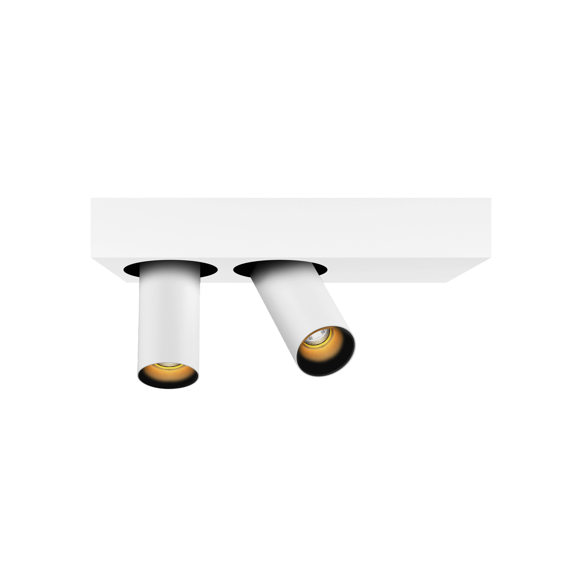 White version of the Dea Feronia XS with black gloss reflector, a surface-mounted luminaire designed by Karizma Luce.