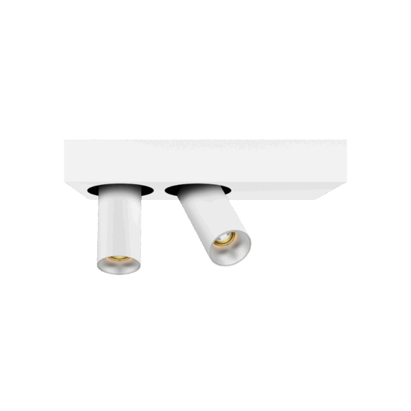 White version of the Dea Feronia XS with chrome reflector, a surface-mounted luminaire designed by Karizma Luce.