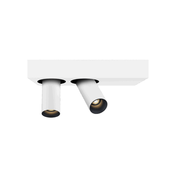 White version of the Dea Feronia XS with black matt reflector, a surface-mounted luminaire designed by Karizma Luce.