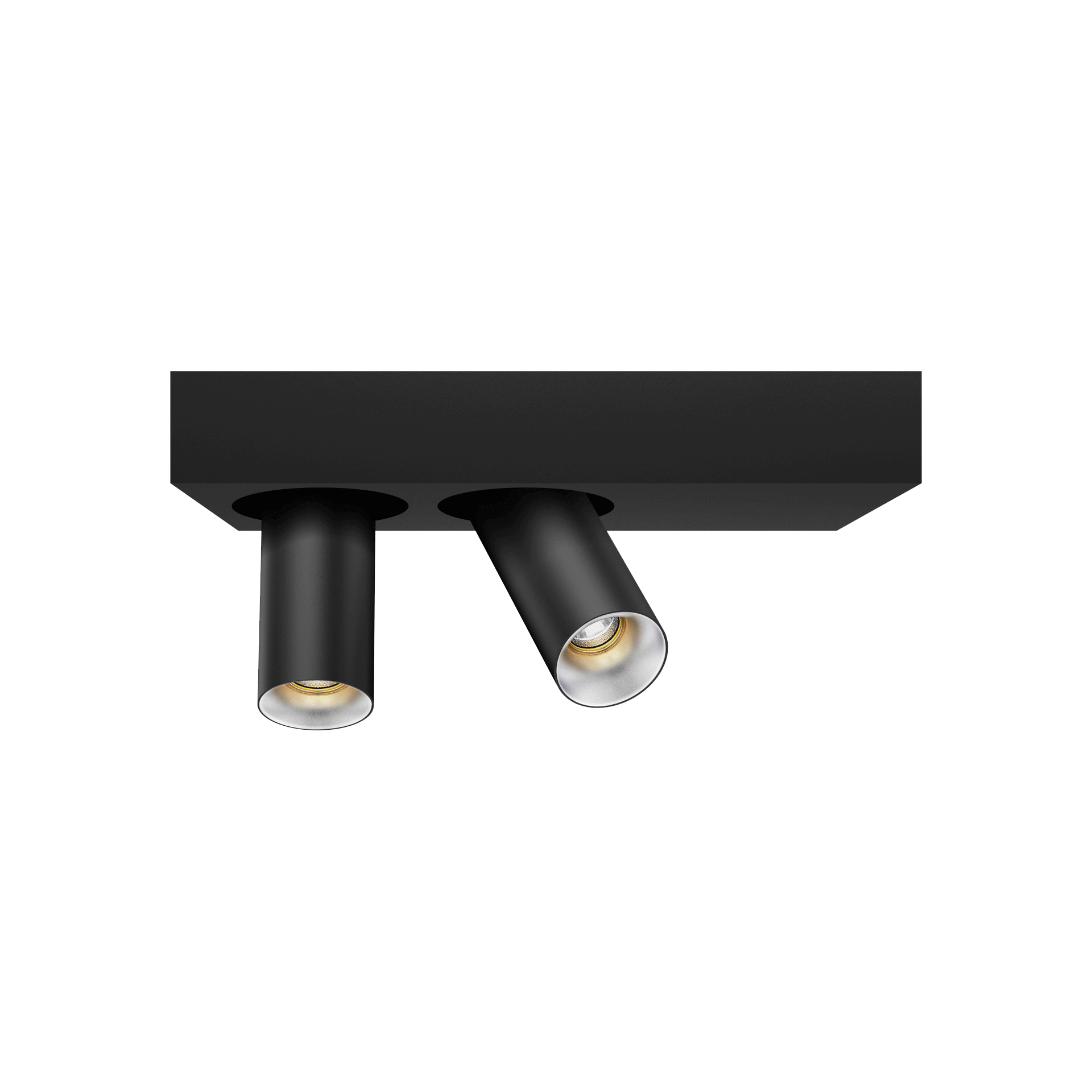 Black version of the Dea Feronia XS with silver reflector, a surface-mounted luminaire designed by Karizma Luce.