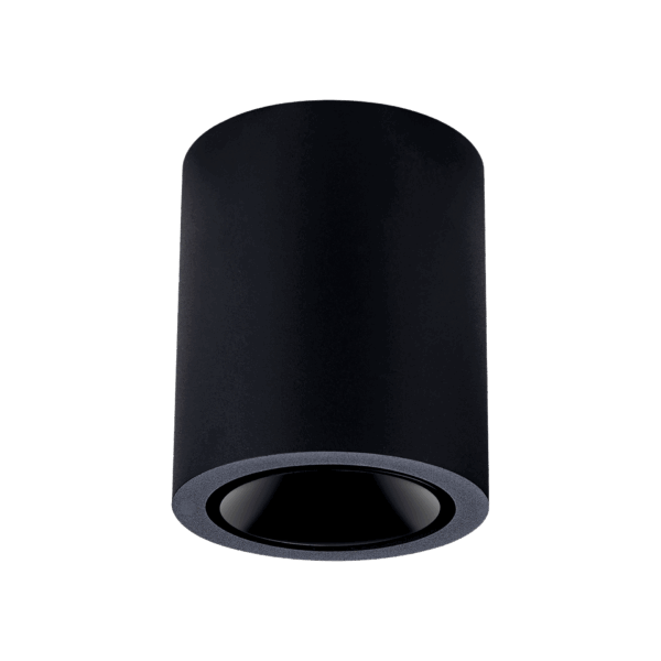 Black version of the Dea Flora M with black gloss reflector, a surface-mounted luminaire designed by Karizma Luce.