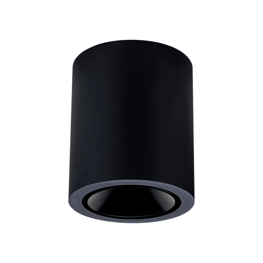 Black version of the Dea Flora M with black gloss reflector, a surface-mounted luminaire designed by Karizma Luce.