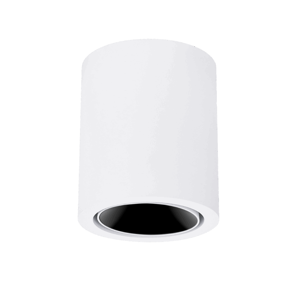 White version of the Dea Flora M with black gloss reflector, a surface-mounted luminaire designed by Karizma Luce.