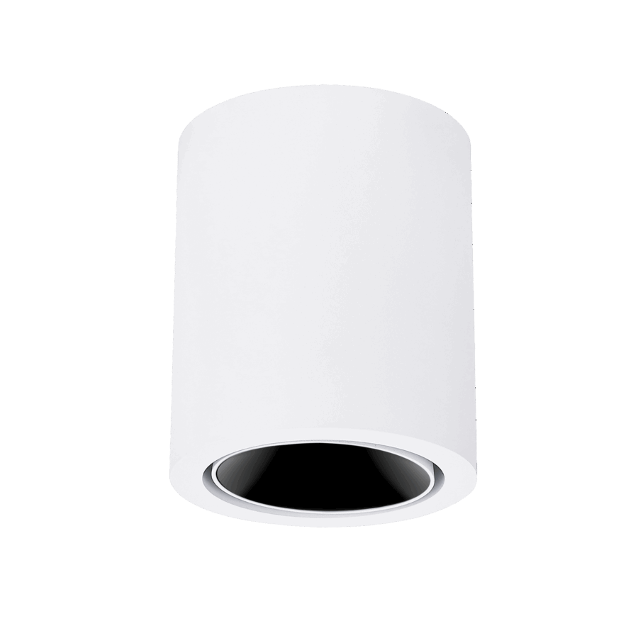 White version of the Dea Flora M with black gloss reflector, a surface-mounted luminaire designed by Karizma Luce.