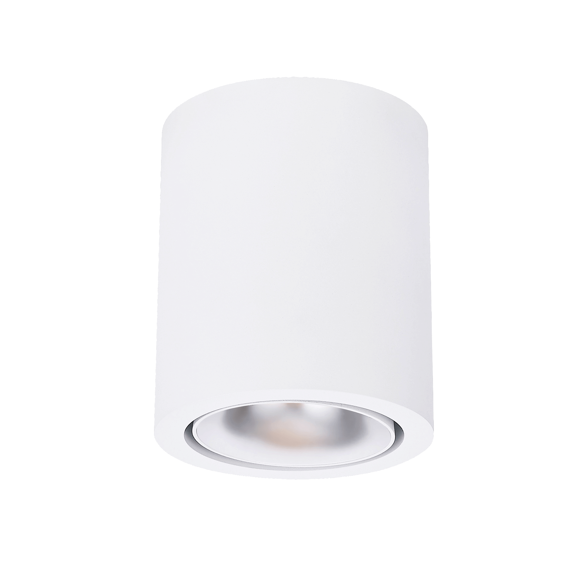 White version of the Dea Flora M with chrome reflector, a surface-mounted luminaire designed by Karizma Luce.
