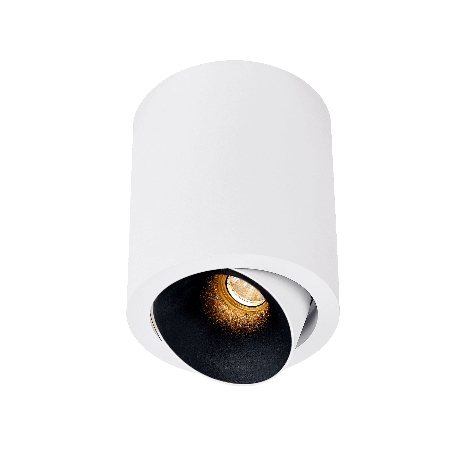White version of the Dea Flora M with black matt reflector, a surface-mounted luminaire designed by Karizma Luce.