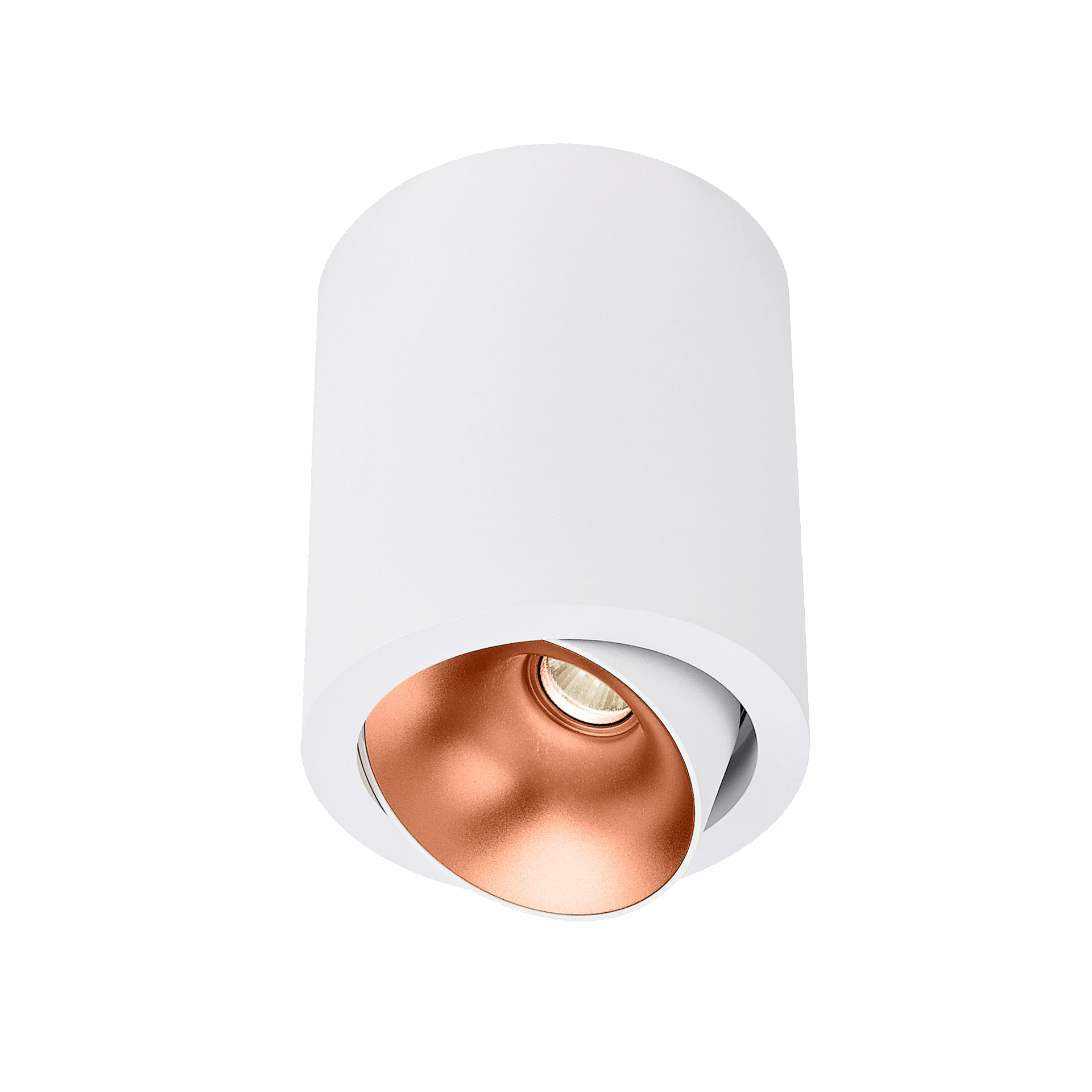 White version of the Dea Flora M with copper reflector, a surface-mounted luminaire designed by Karizma Luce.