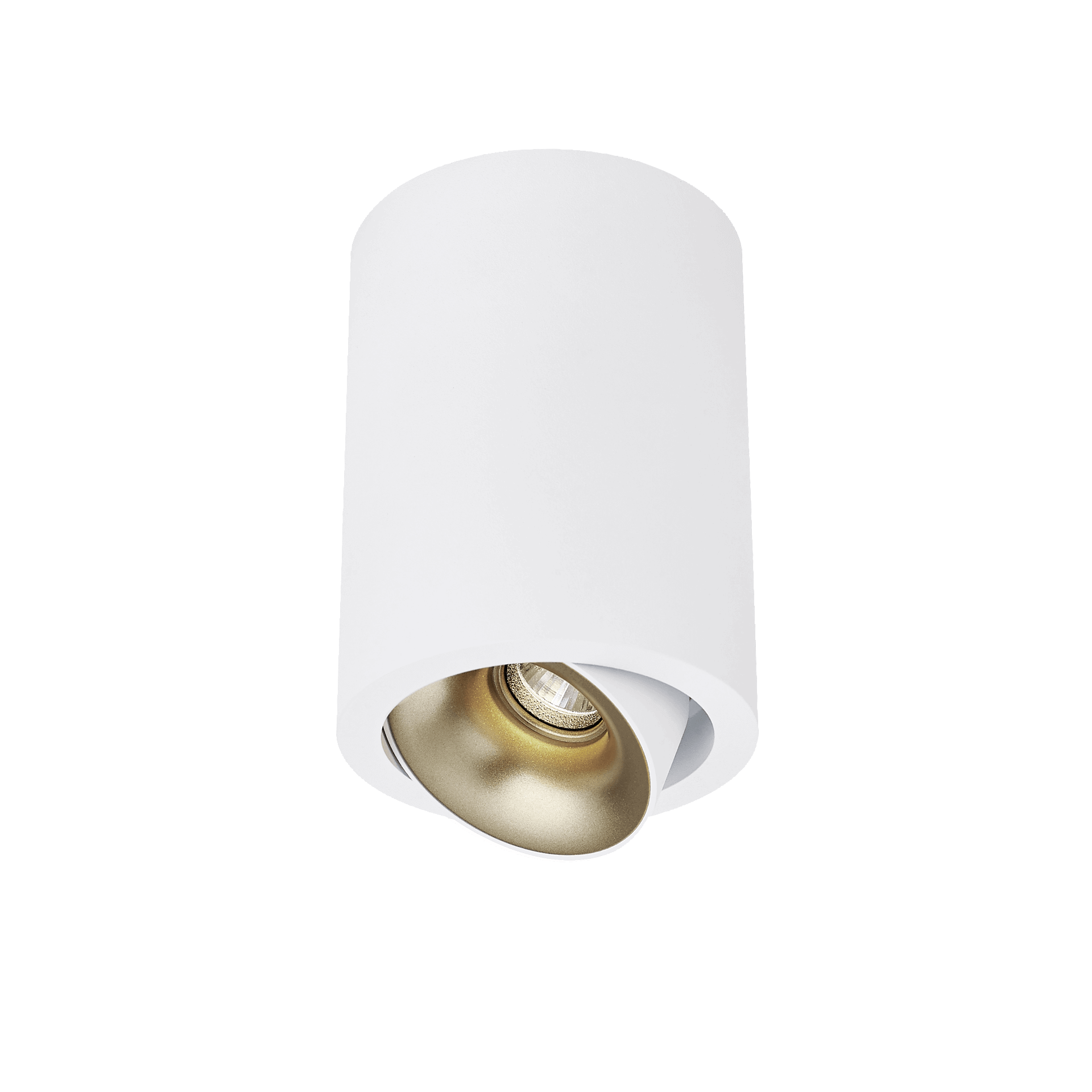 White version of the Dea Flora S with golden reflector, a surface-mounted luminaire designed by Karizma Luce.
