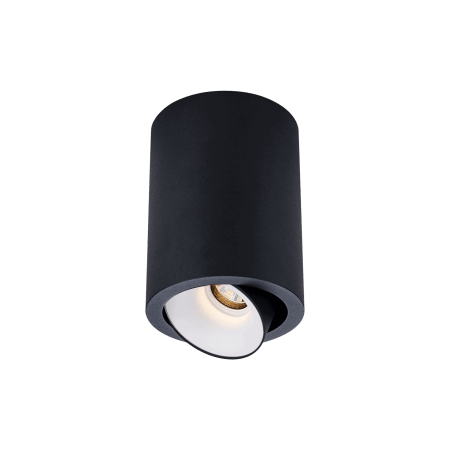 Black version of the Dea Flora S with white reflector, a surface-mounted luminaire designed by Karizma Luce.