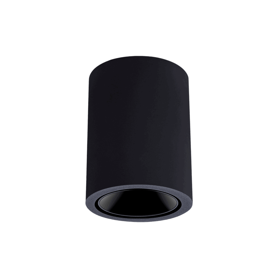 Black version of the Dea Flora S with black gloss reflector, a surface-mounted luminaire designed by Karizma Luce.