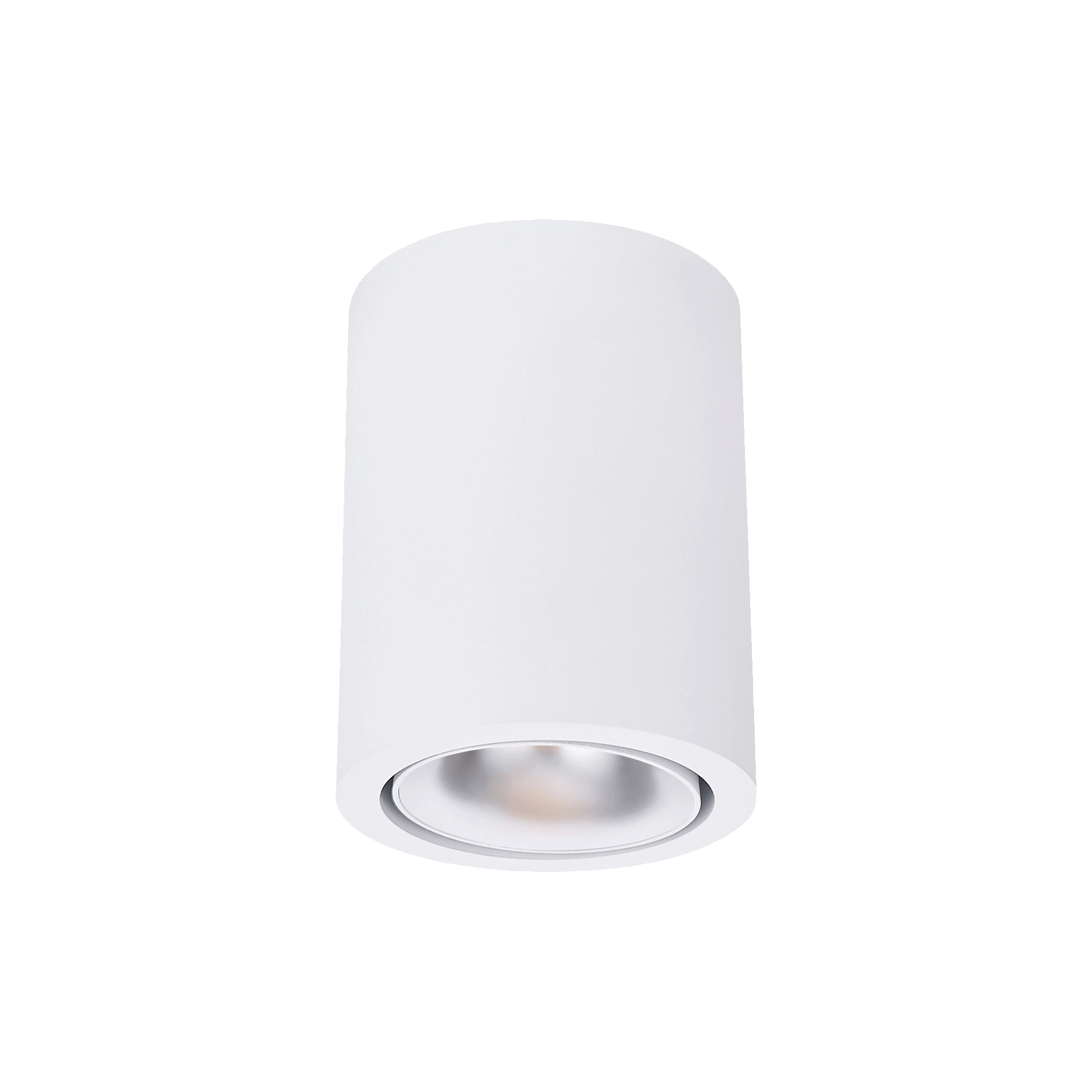 White version of the Dea Flora S with chrome reflector, a surface-mounted luminaire designed by Karizma Luce.