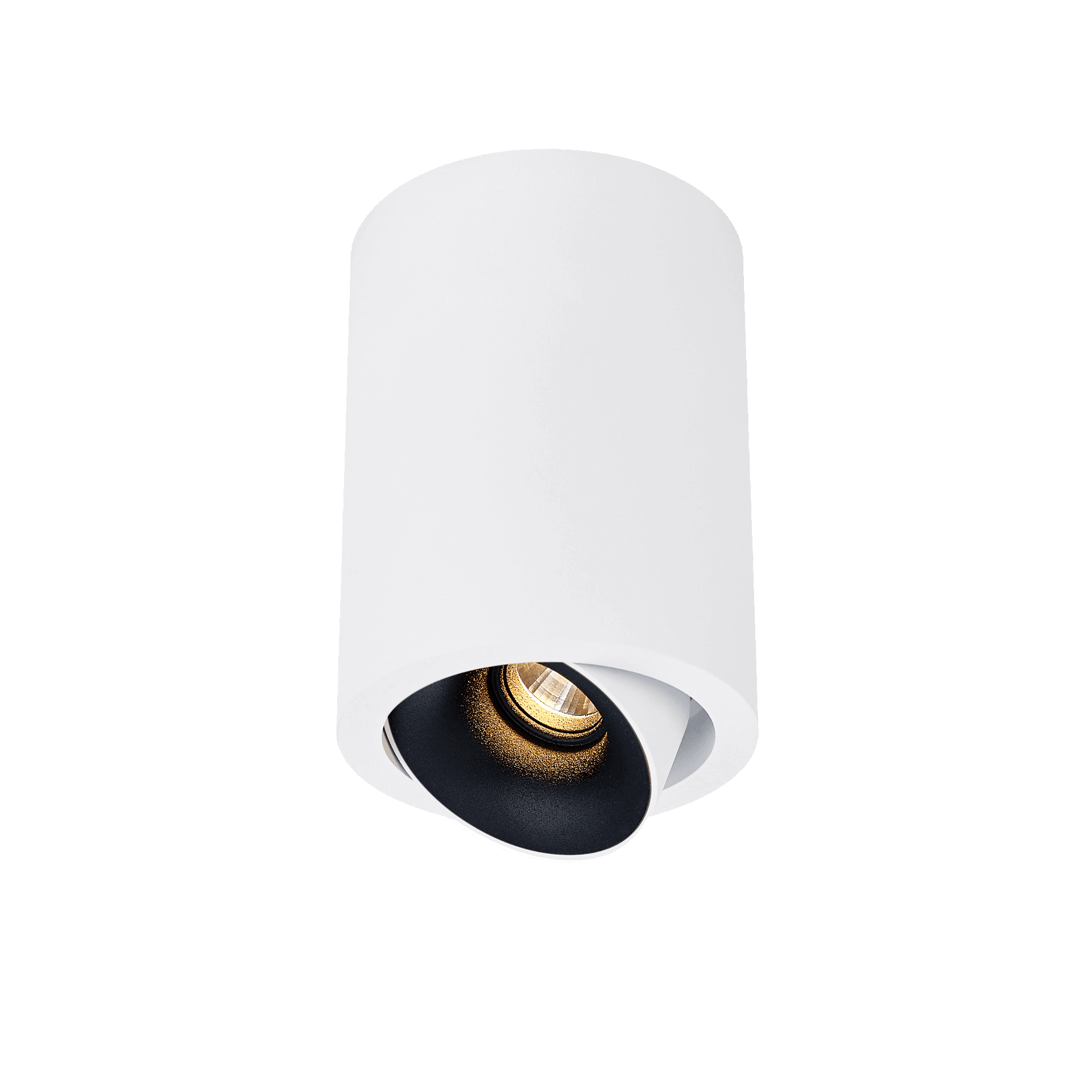 White version of the Dea Flora S with black matt reflector, a surface-mounted luminaire designed by Karizma Luce.