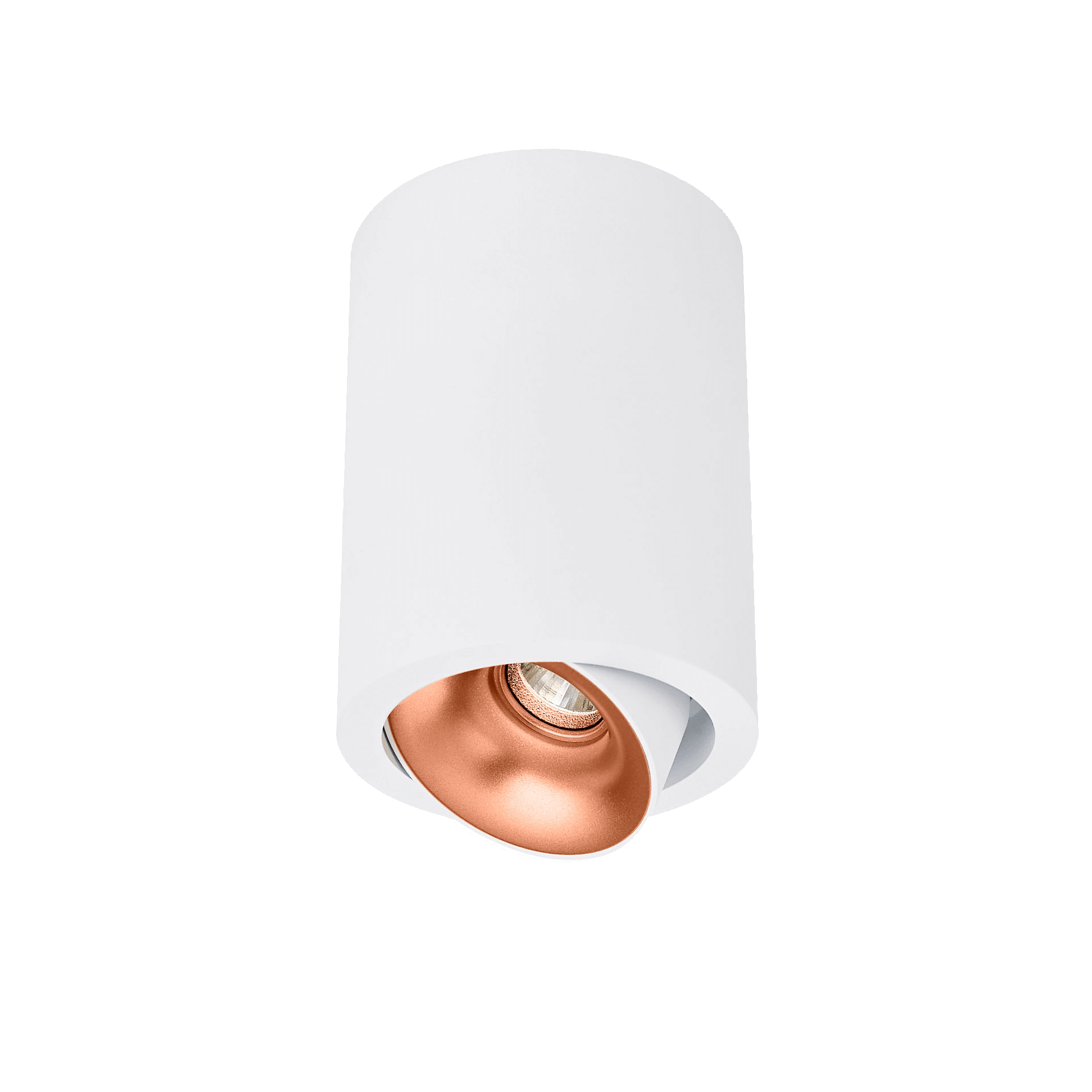 White version of the Dea Flora S with copper reflector, a surface-mounted luminaire designed by Karizma Luce.