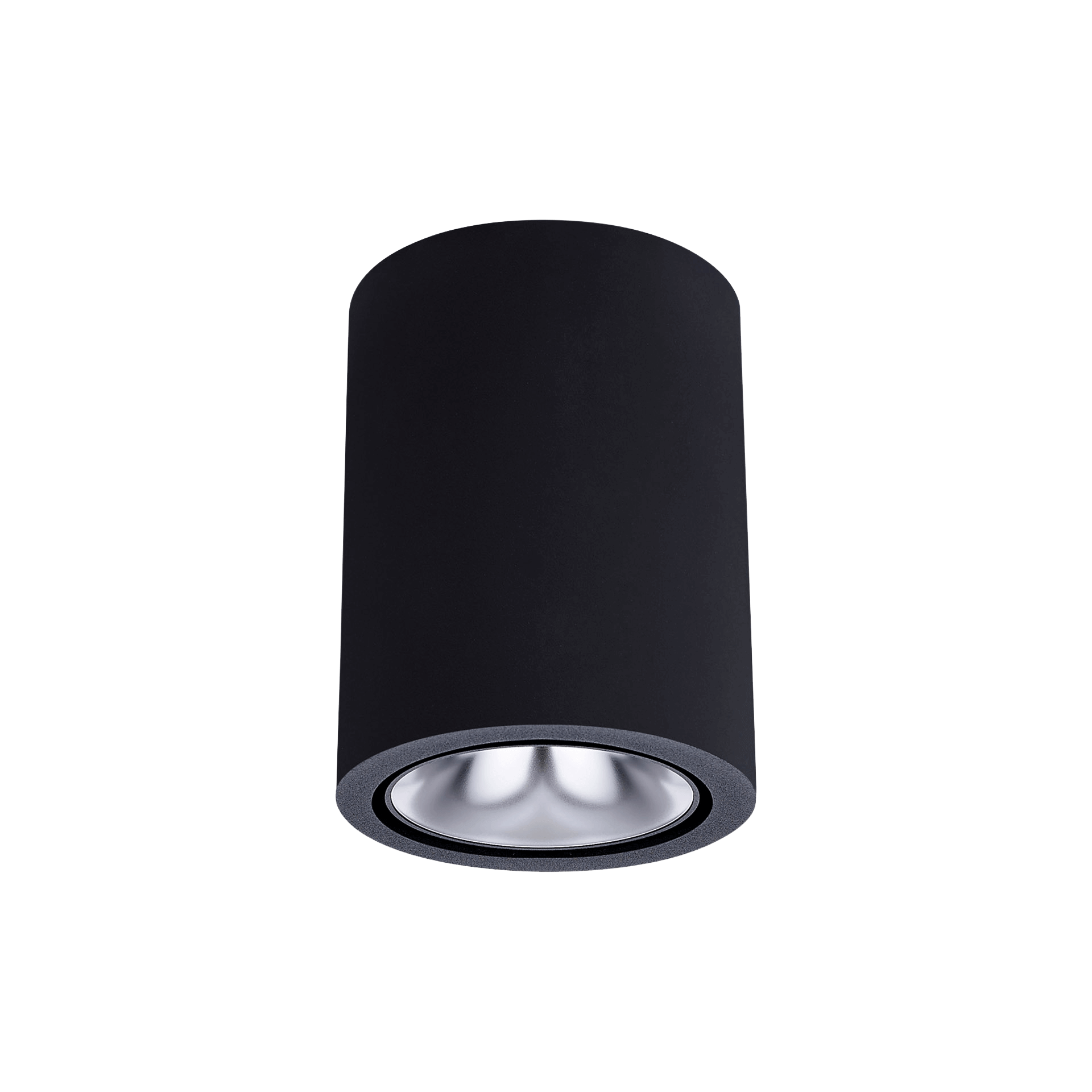 Black version of the Dea Flora S with silver reflector, a surface-mounted luminaire designed by Karizma Luce.