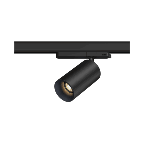 Black version of the Dea Juno M with balck matt reflector, a track luminaire designed by Karizma Luce.