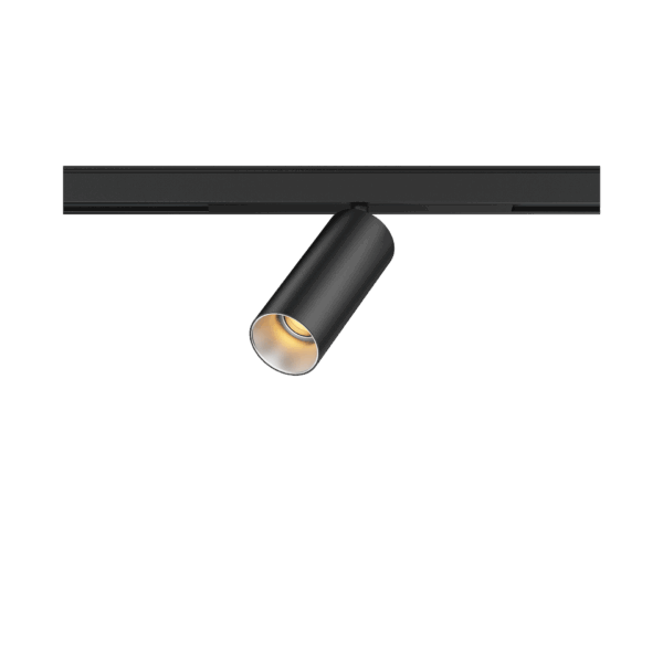 Black version of the Dea Juno-Q1 XS with chrome reflector, a 48V track spot designed by Karizma Luce.