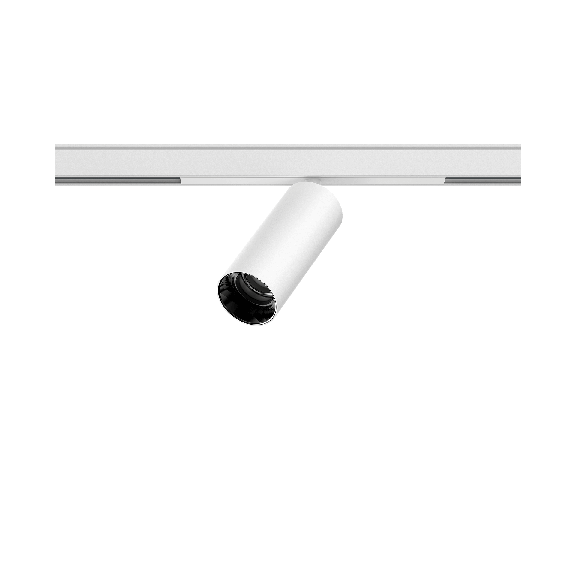 White version of the Dea Juno-Q1 XS with black gloss reflector, a 48V track spot designed by Karizma Luce.