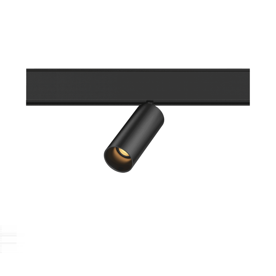 Black version of the Dea Juno-Q2 XS with black matt reflector, a 48V track spot designed by Karizma Luce.