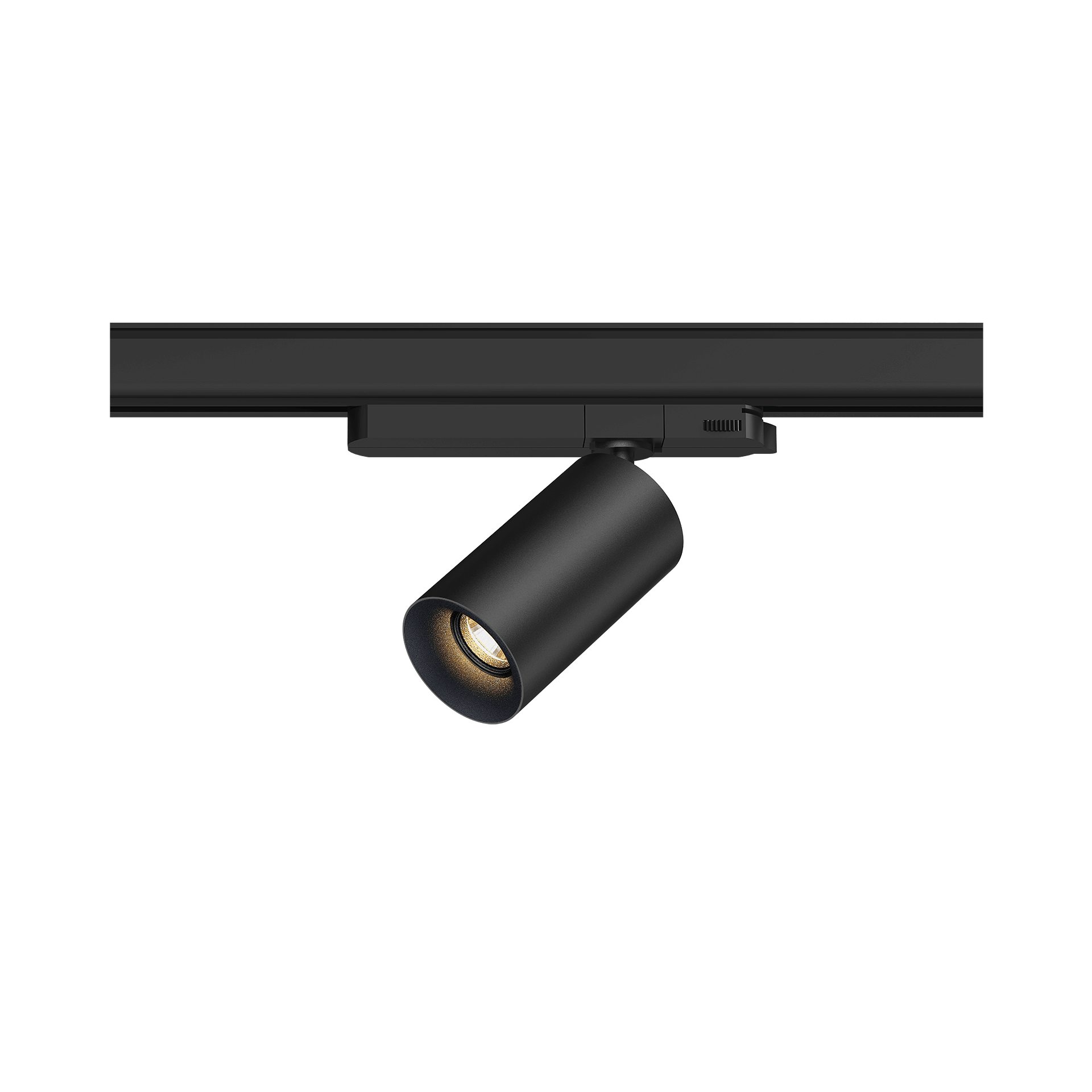 Black version of the Dea Juno S with black matt reflector, a track luminaire designed by Karizma Luce.