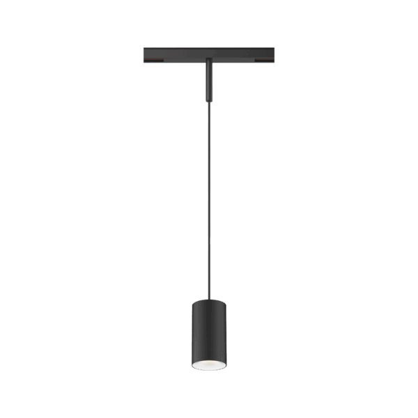 Black version of the Dea Vesta-Q S with white reflector, a 48V pendant luminaire designed by Karizma Luce.
