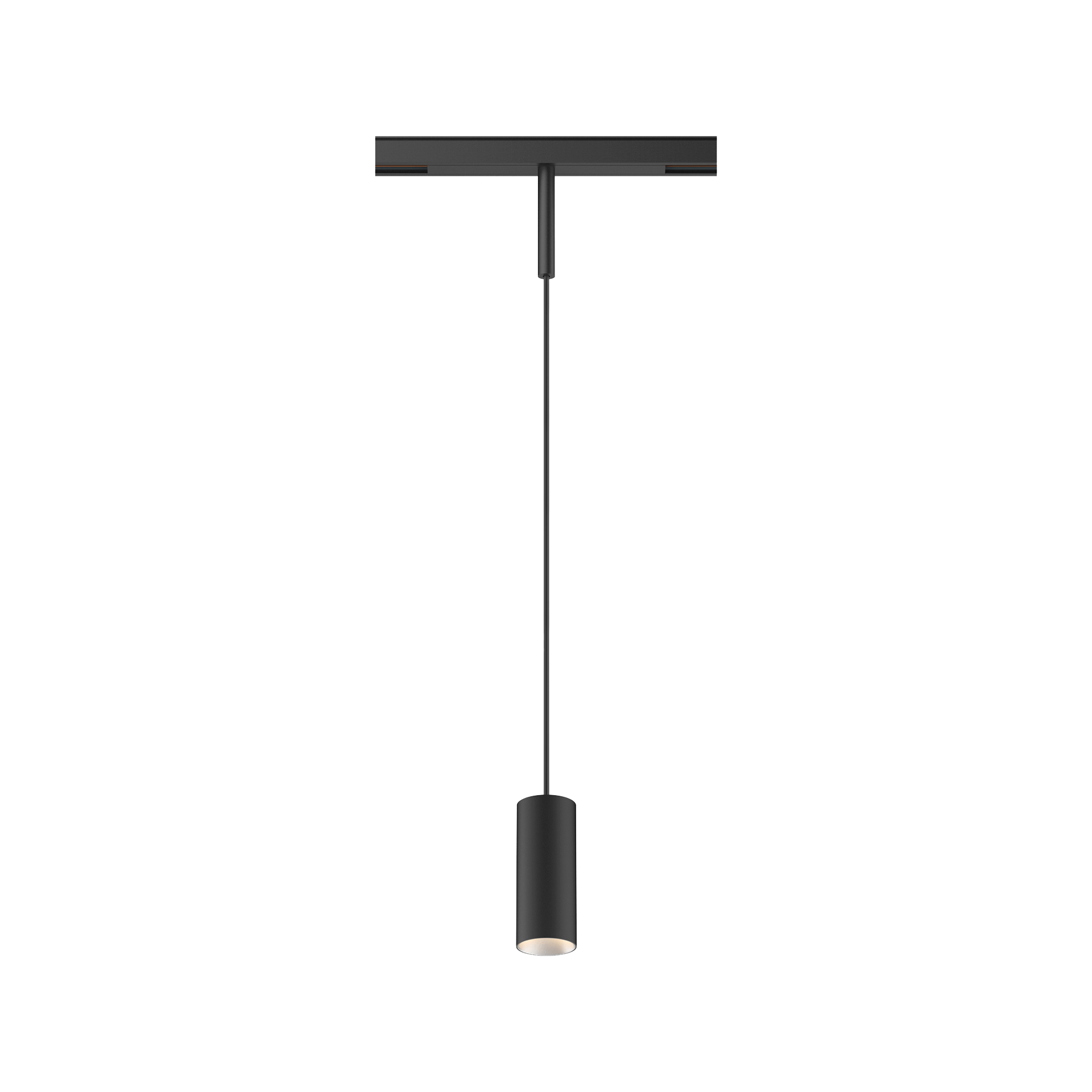 Black version of the Dea Vesta-Q XS with chrome reflector, a 48V pendant luminaire designed by Karizma Luce.