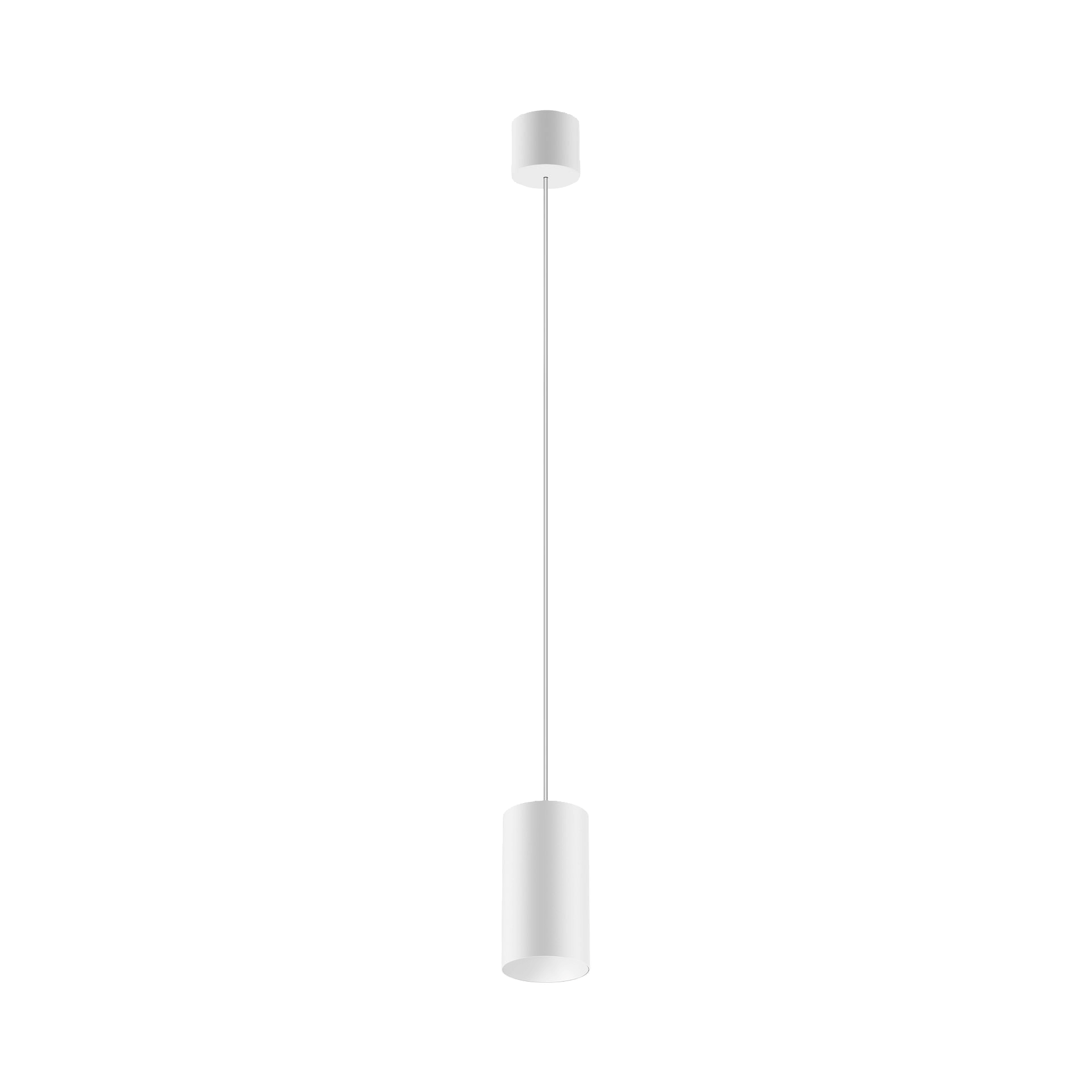 White version of the Dea Vesta S PE with white reflector, a pendant luminaire designed by Karizma Luce.