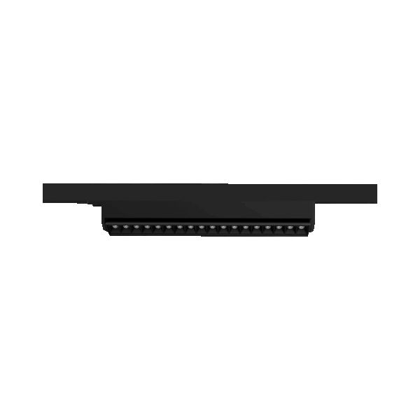 Black version of the Diciotto Track, a 220V track luminaire designed by Karizma Luce.