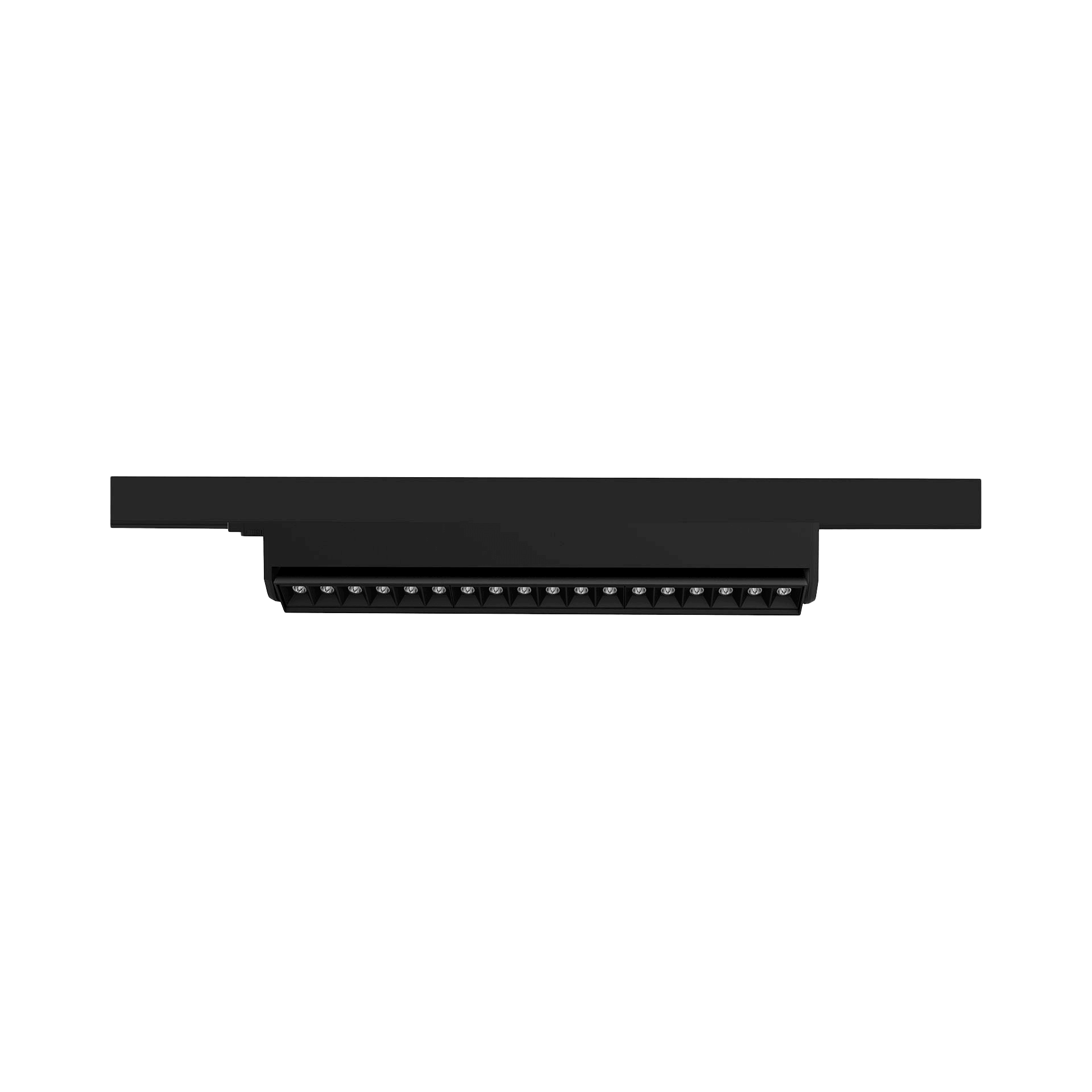Black version of the Diciotto Track, a 220V track luminaire designed by Karizma Luce.