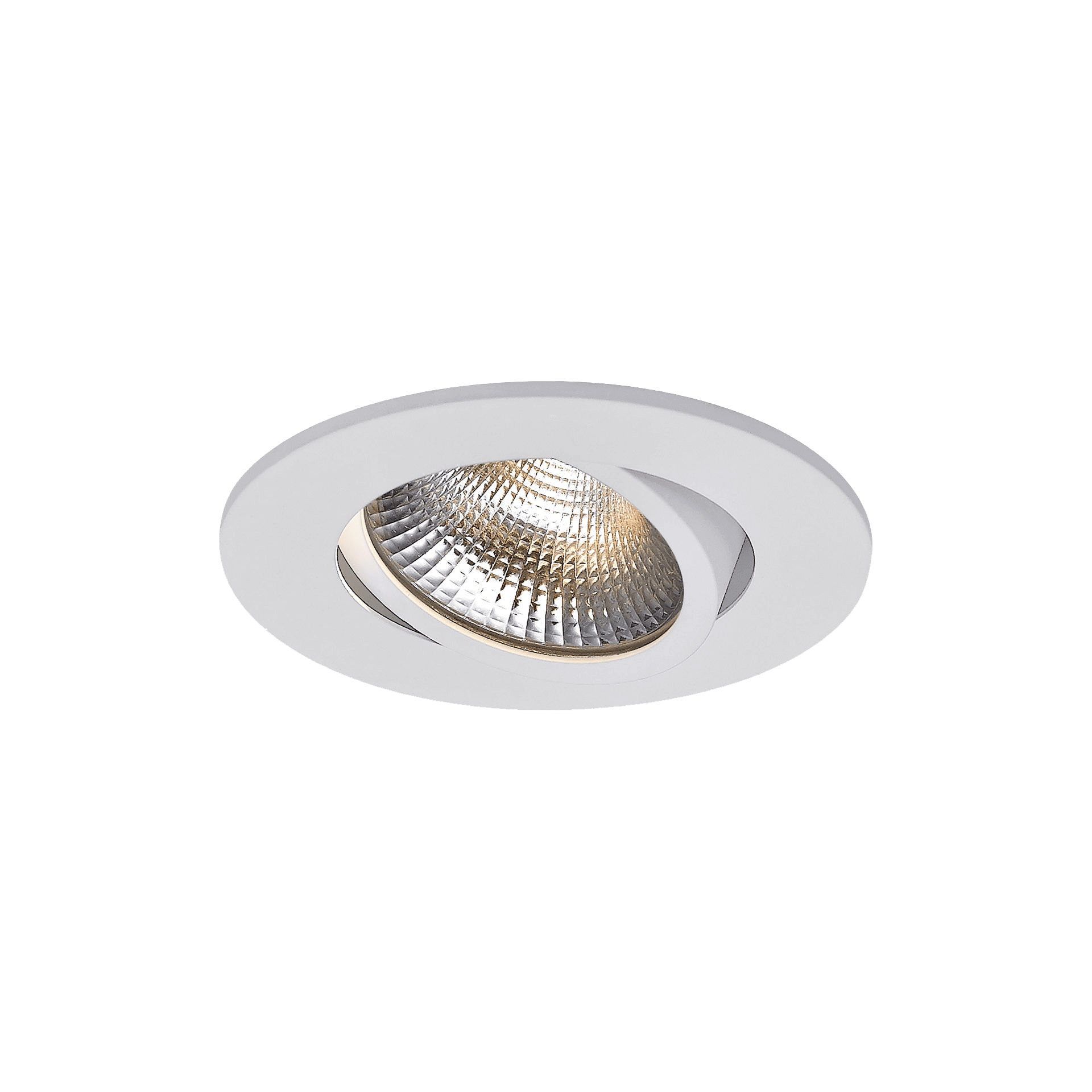 White version of the Dimora, an adjustable led downlight designed by Karizma Luce.