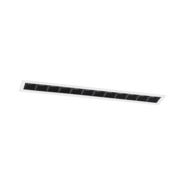 White version of the Dodici, a fixed recessed luminaire designed by Karizma Luce.
