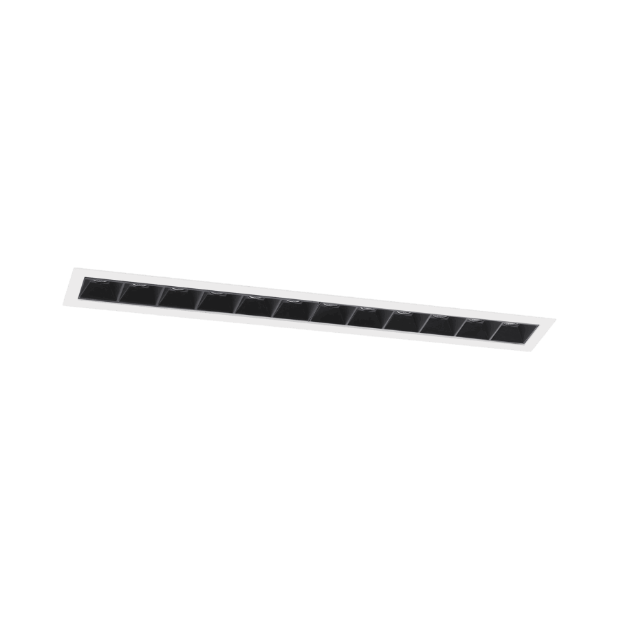 White version of the Dodici, a fixed recessed luminaire designed by Karizma Luce.