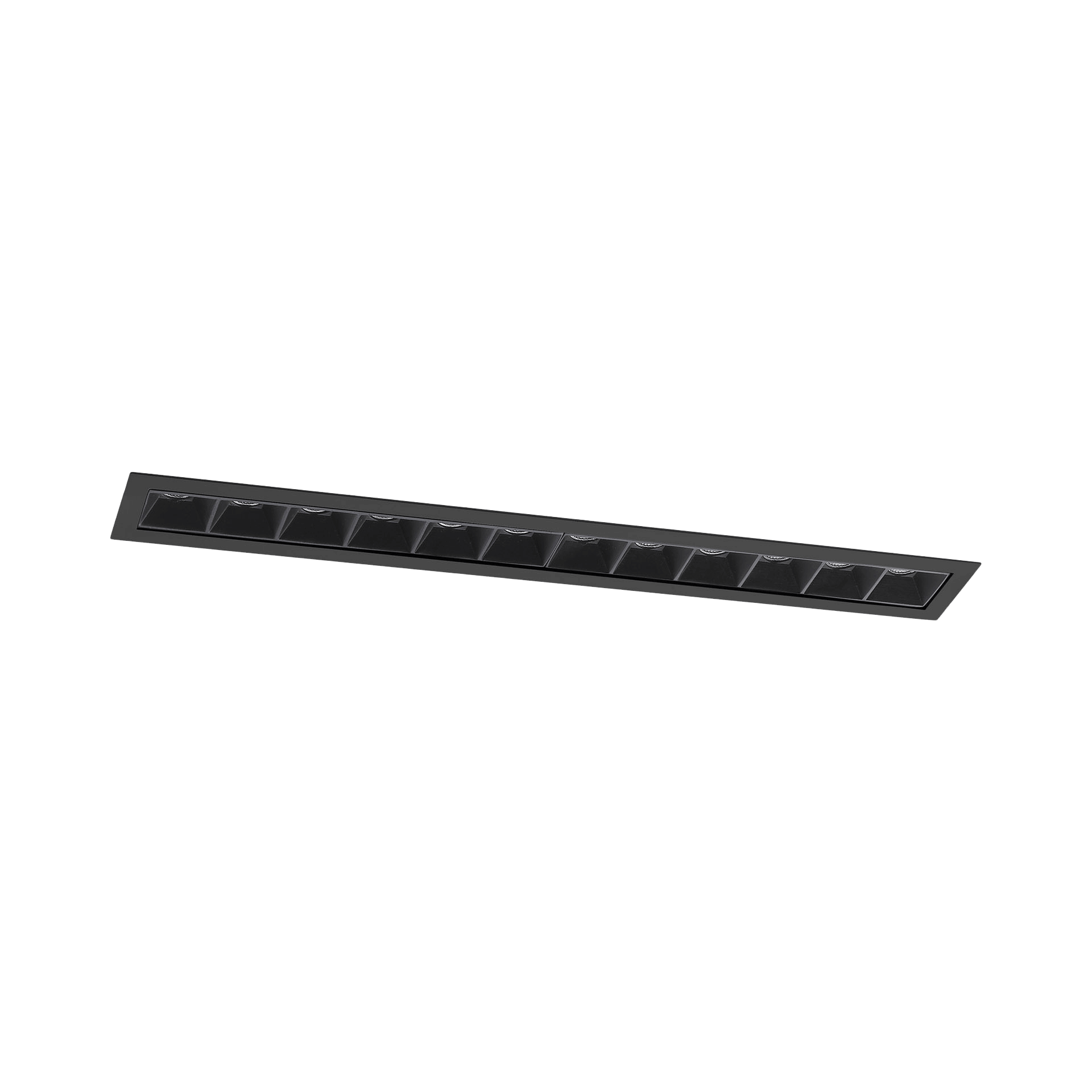 Black version of the Dodici, a fixed recessed luminaire designed by Karizma Luce.