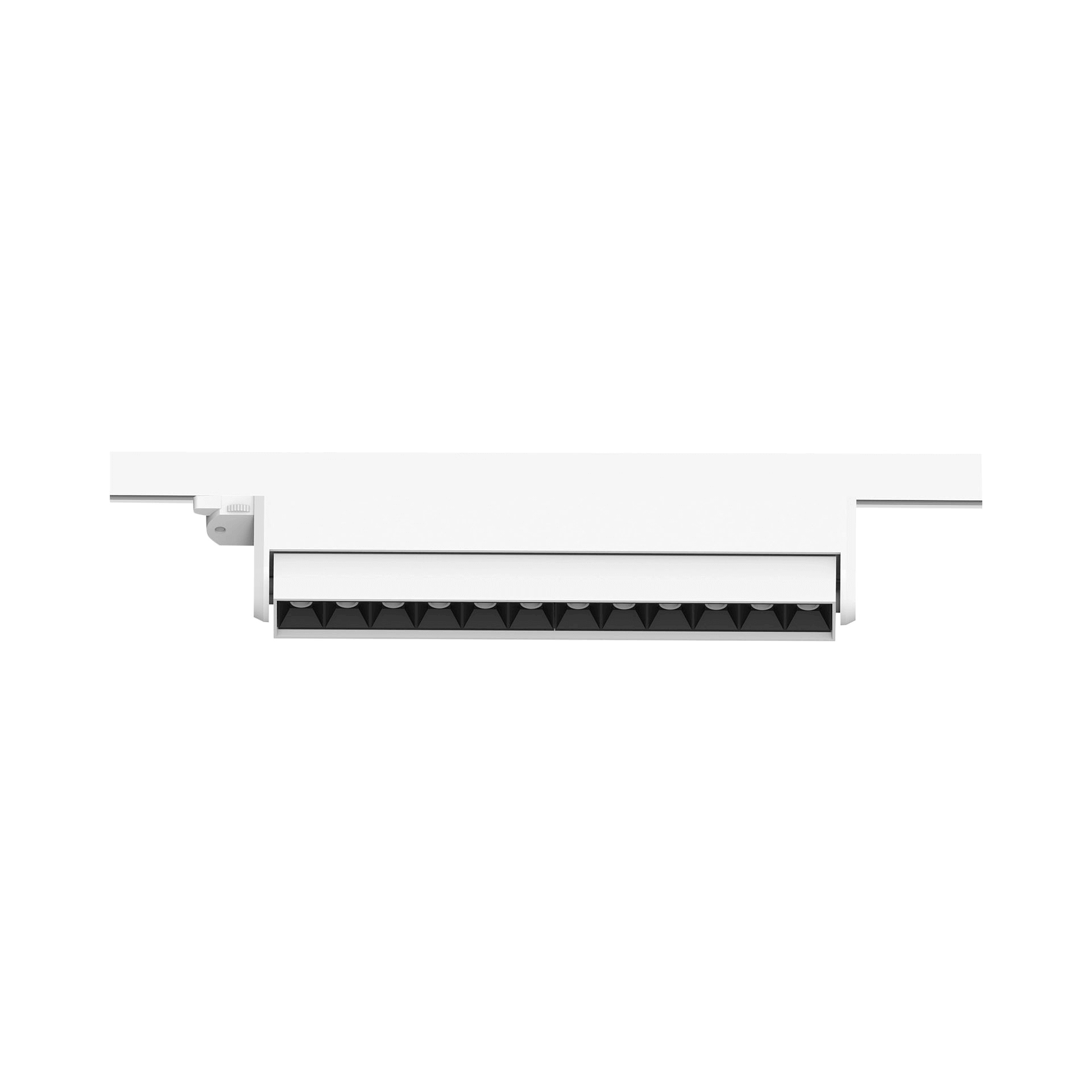 White version of the Dodici Track, a 220V track luminaire designed by Karizma Luce.