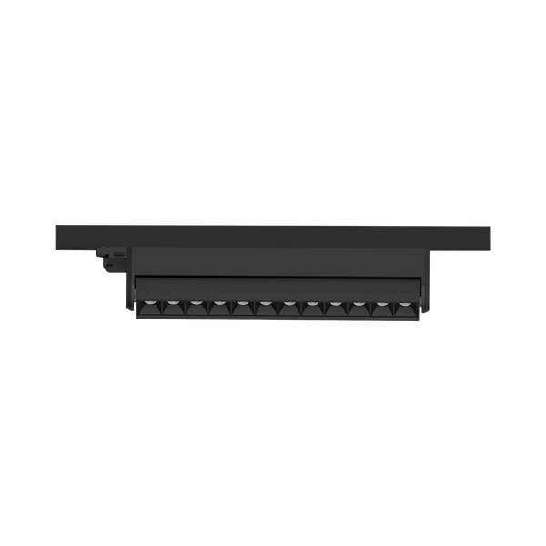 Black version of the Dodici Track, a 220V track luminaire designed by Karizma Luce.