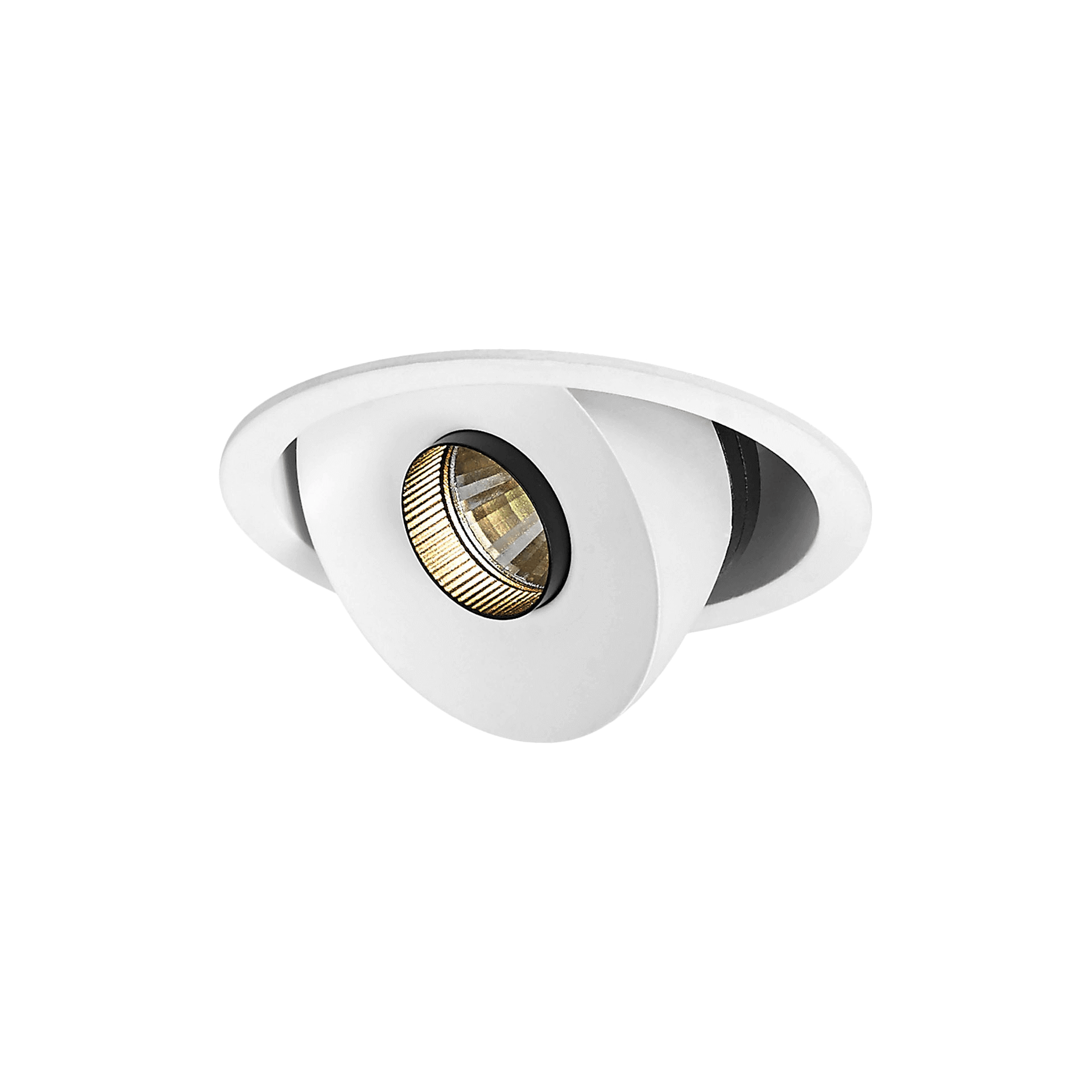 White version of the Dolcemente, an adjustable led downlight designed by Karizma Luce.