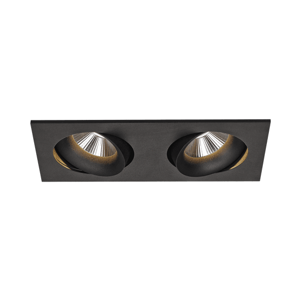 Black version of the Doppio, an adjustable led downlight designed by Karizma Luce.
