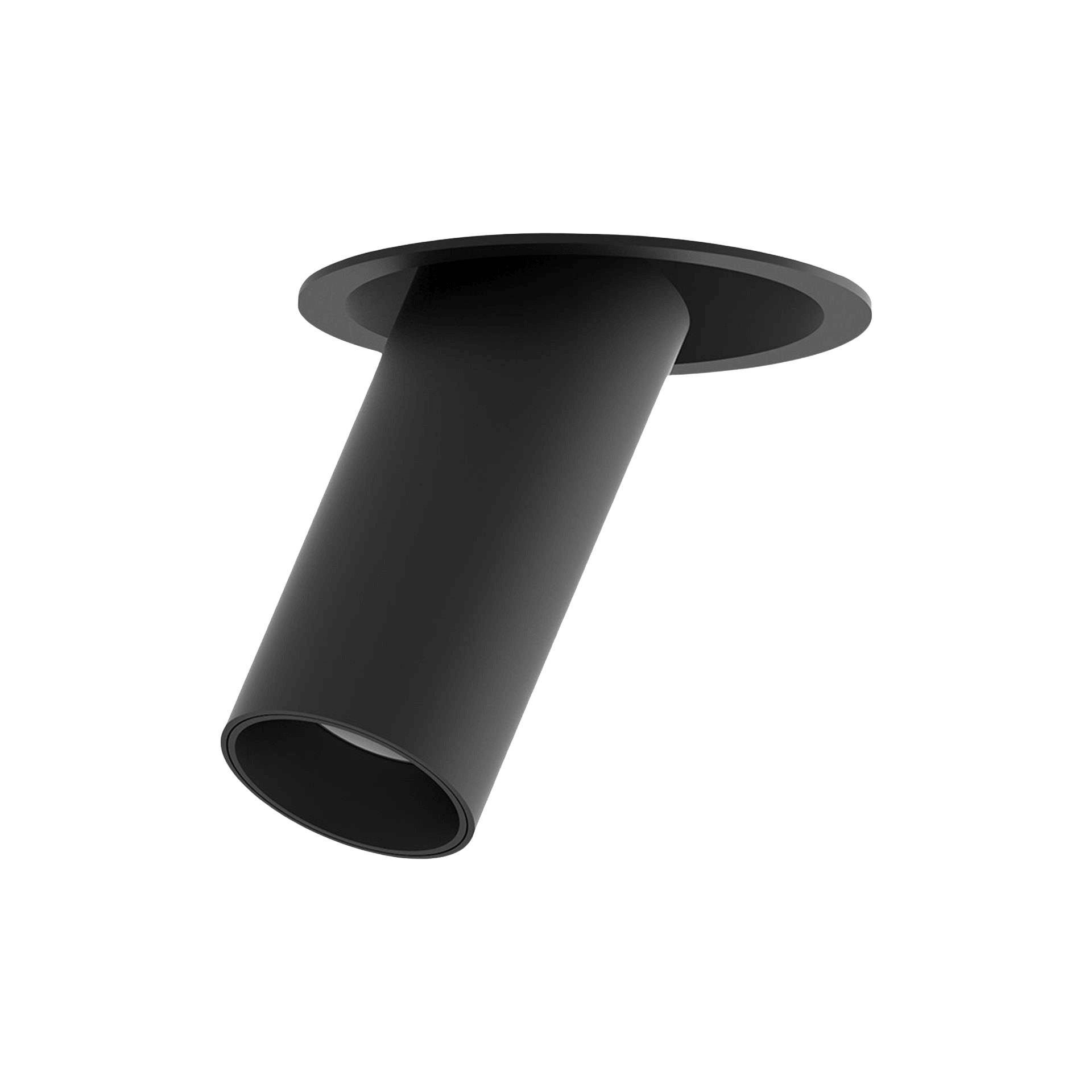 Black version of the Fontana S, a recessed spotlight designed by Karizma Luce.