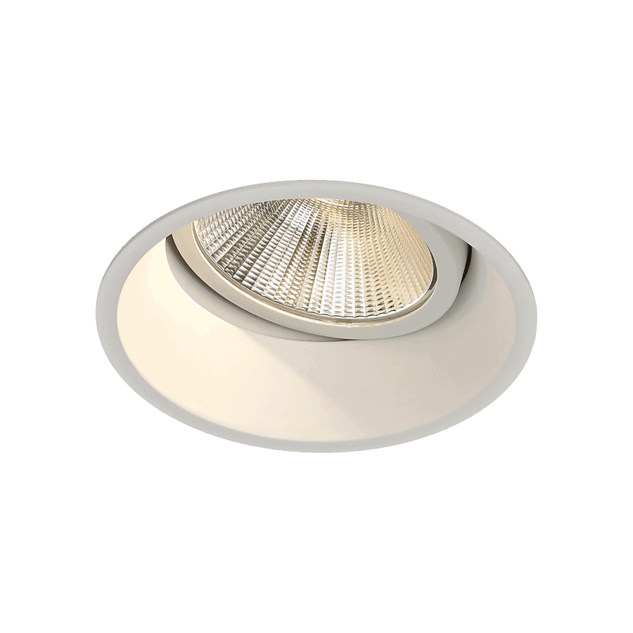 White version of the Luna, an adjustable led downlight designed by Karizma Luce.