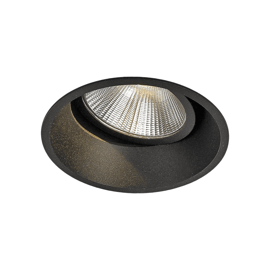 Black version of the Luna, an adjustable led downlight designed by Karizma Luce.