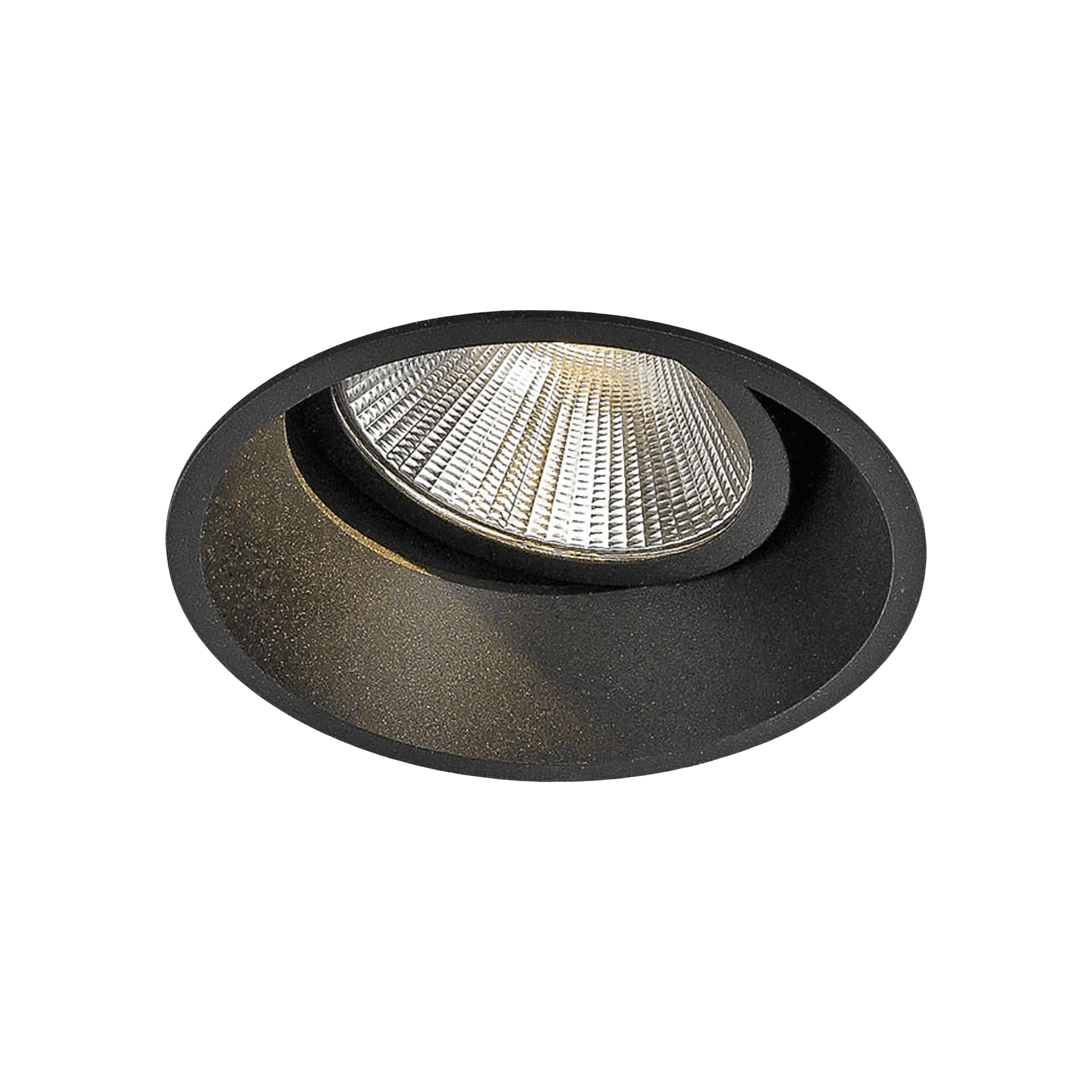 Black version of the Luna, an adjustable led downlight designed by Karizma Luce.