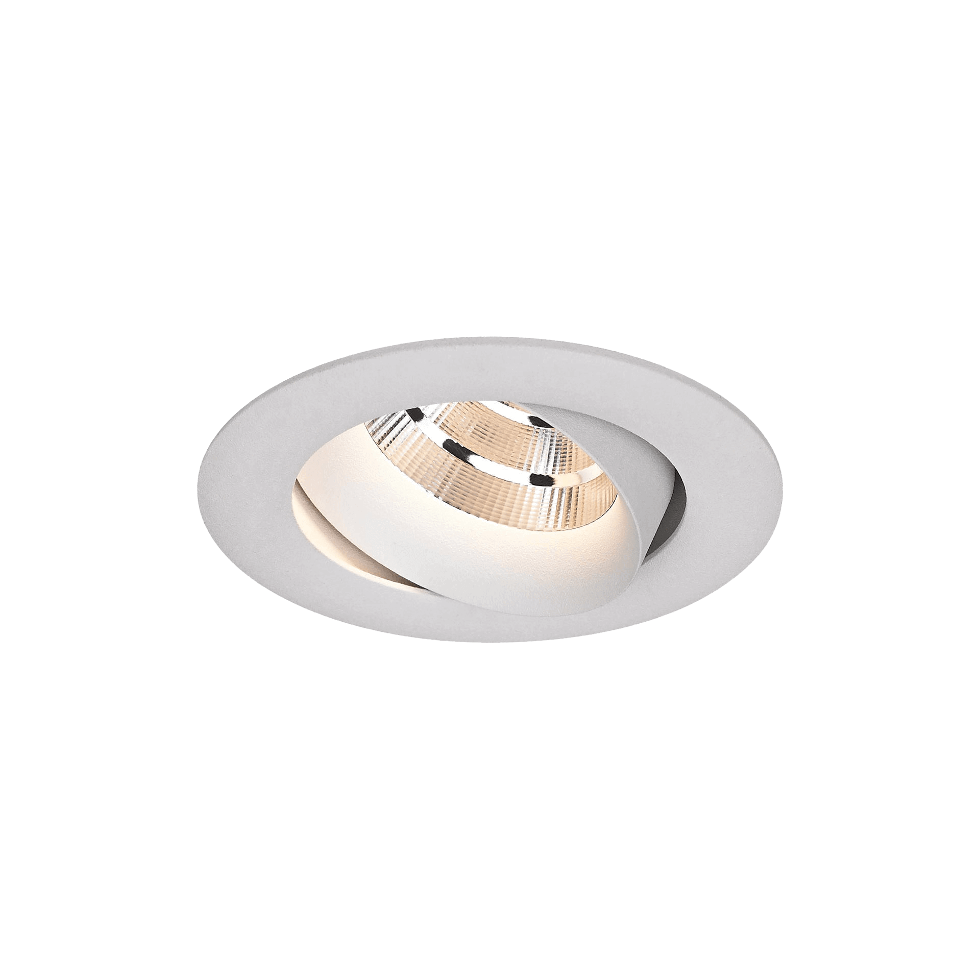 White version of the Minimo, an adjustable led downlight designed by Karizma Luce.