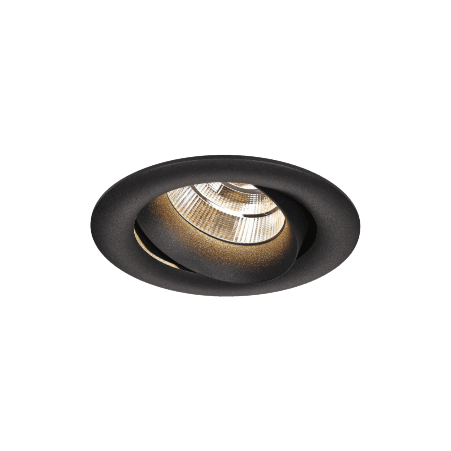Black version of the Minimo, an adjustable led downlight designed by Karizma Luce.