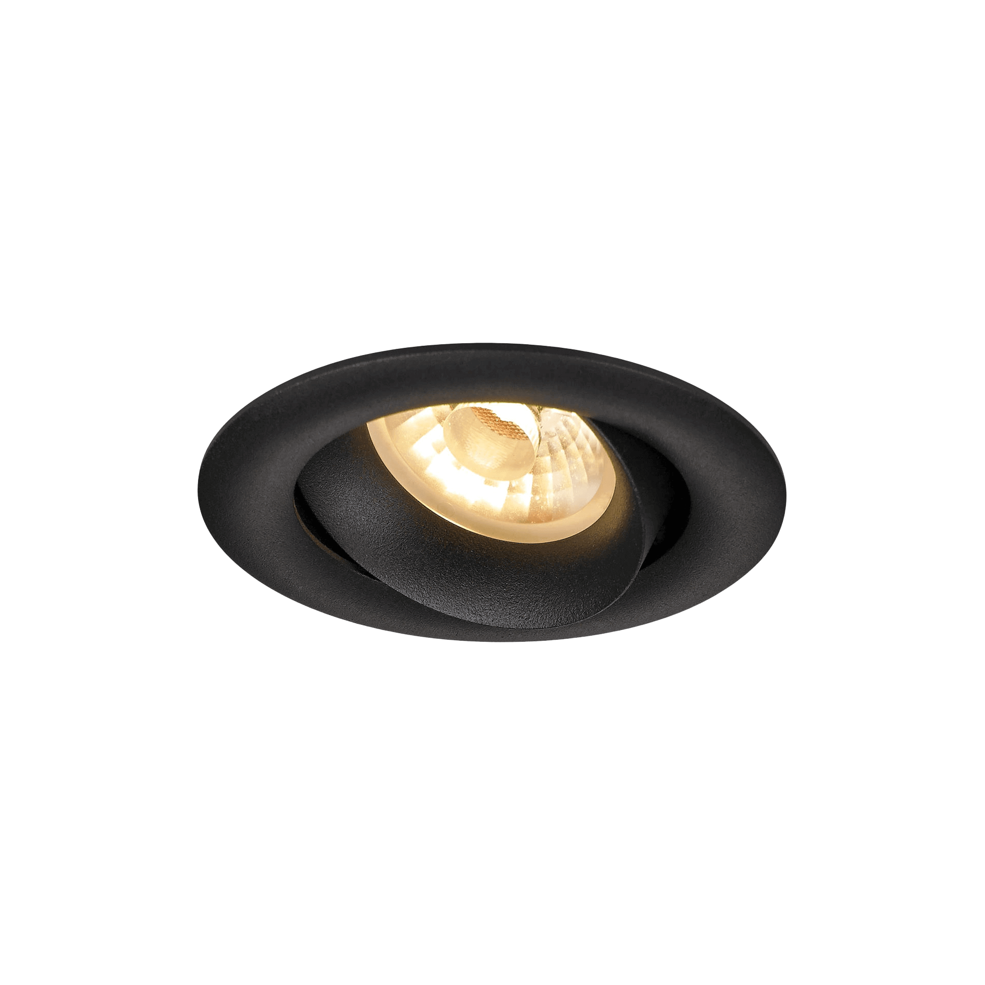 Black version of the Minimo Lente, an adjustable led downlight designed by Karizma Luce.