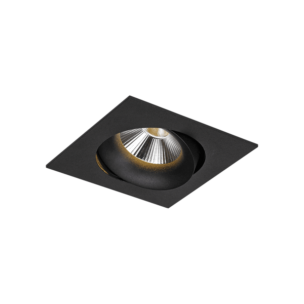 Black version of the Piazza, an adjustable led downlight designed by Karizma Luce.