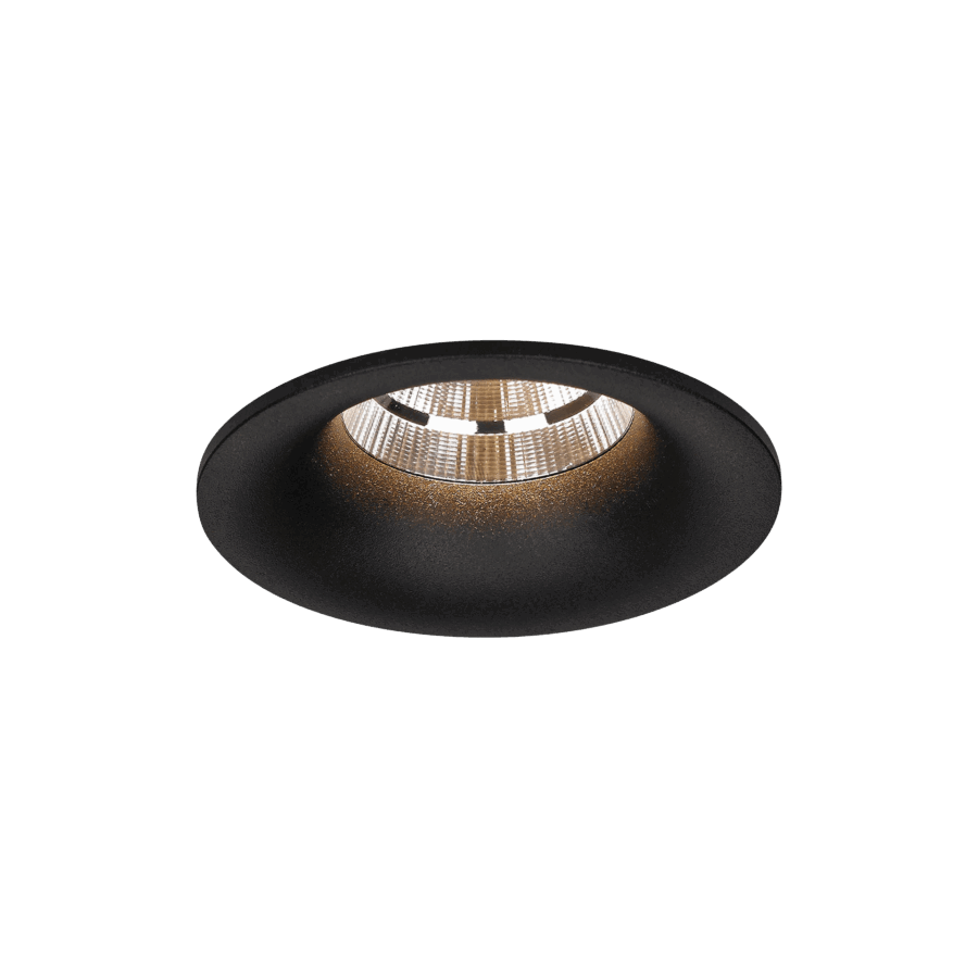 Black version of the Piccolo, a fixed recessed luminaire designed by Karizma Luce.